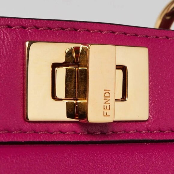 Fendi Pink Leather Petite Peekaboo Iseeu Satchel Bag 8BN335 - Picture 6 of 12